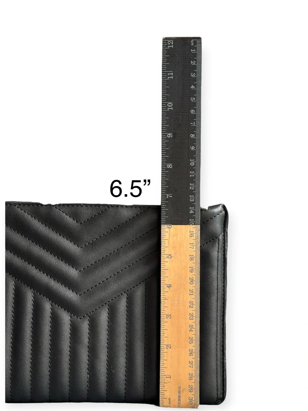 A New Day Black Chevron Quilted Faux Leather Wristlet Clutch